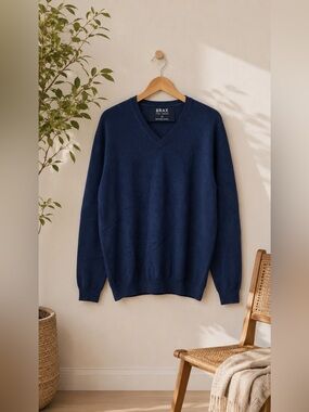 BRAX Feel Good Men's Navy Merino‎ Wool Sweater XL (EU 56) – Merino / Cotton